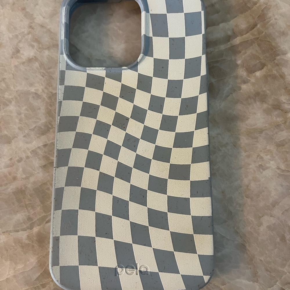 Light blue and white Checkered Phone Case